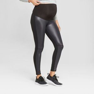 Isabel Maternity Faux Front Leather Active Legging